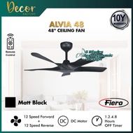 FIERO Fan FIERO ALVIA 48 Inch 5 Blades 24 Speed DC Motor With Remote Control Ceiling Fan Kipas Silin