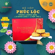 Bộ hộp bánh trung thu 6 bánh có trứng 100g Phúc Lộc - Thành Long (600g) - tặng 1 hộp trà - VIỆT NAM