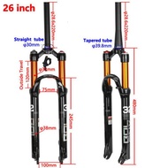 BOLANY Bicycle Front Fork 26/27.5'' Alloy Ultralight 【Shoulder Control】Mountain Bike Air Pressure Damping Bike Fork Riding Accessories