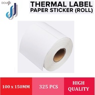 A6 Thermal Label Paper Sticker Roll for Thermal Printer Waybill Shipping Label 100mm x 150mm (325pcs)