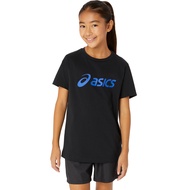 ASICS : 2034A888.002 ASICS LOGO SS TEE KIDS TRAINING เด็ก เสื้อคอกลม ของแท้  PERFORMANCE BLACK