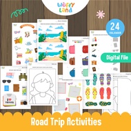 WUFFYLAND DIGITAL FILE Worksheet Printable for Children Road Trip Activies Theme Contains 24 Pages C