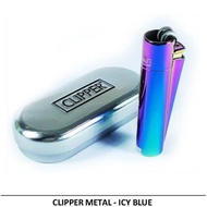 Clipper Metal Lighter Icy Blue with Box