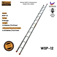 Winner Ladder WSP-12 Aluminium Single Pole Ladder 150Kg Duty Rating Tangga Heavy Duty