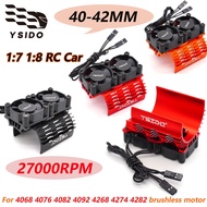 YSIDO Dual 30mm RC Cooling Fans 27000 RPM Heatsink for 1/7 1/8 40mm 42mm Diameter Size RC Car 4068 4