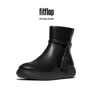 FitFlop iQ-COMFF Women's Tassel Leather Short Boots - All Black (E3A-090)