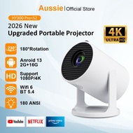 HY300 Pro+S2 4K Wireless Portable Projector with 360° Rotatable Stand Built-in Android 13 Wifi 6 BT5