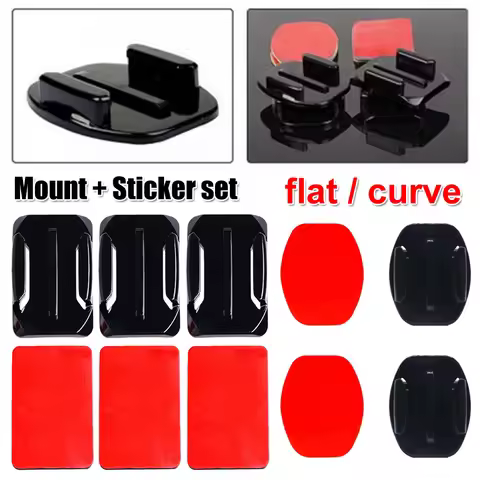 Adhesive Mounts For Go Pro 7 6 5 4 3 Curved Flat Mounts Sticky Pads for Go Pro Xiaomi Yi SJCAM Actio