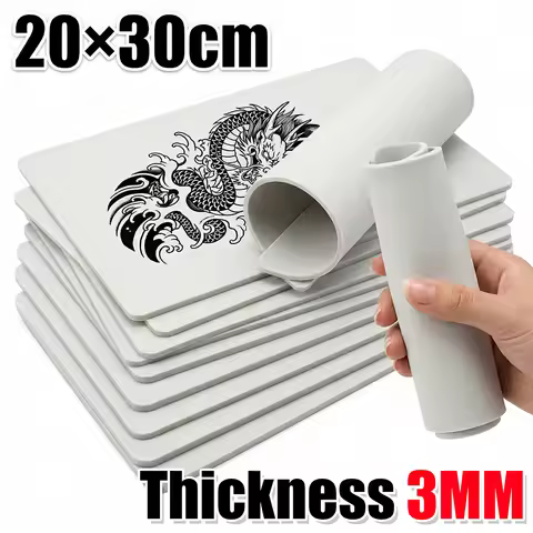 DM White Tattoo Practice Skin 1/3/6/9PCS 3MM A4 Size Double Sides Silicone Microblading Eyebrow Perm