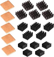 Easycargo 20pcs Raspberry Pi 4 Heatsink Kit Aluminum + Copper + 3M 8810 Thermal Conductive Adhesive 