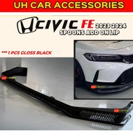HONDA CIVIC FE 2022 2023 2024 SPOONS FRONT DIFFUSER LIP CIVIC FE LIPS 1PC GLOSS BLACK