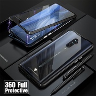 Front Back Tempered Glass Magnetic Case OPPO A5 A9 2020 A31 A91 F9 Pro AX7 Ax5s Reno 4 3 2 2Z Reno2 Z Reno4 Reno3 Hard Metal Casing Flip Cover