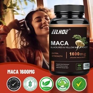 Kapsul Bubuk Akar Maca Organik 1500 mg Dengan Ekstrak Akar Maca Peru Hitam + Merah + Kuning Untuk Me