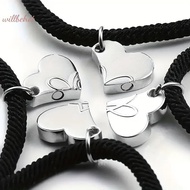 [WillbehotS] Four-leaf Clover Magnetic Best Friendship Bracelets For 4pcs Women Men Magnet Heart Bes