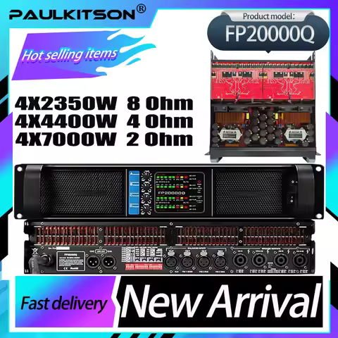 Paulkitson FP20000Q Audio Power Amplifier 4 Channels 4x1350W 10000 Watts Live Show Professional Disc