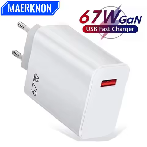 67W GaN USB Charger Fast Charging Type C Phone Charger Power Adapter For iPhone Samsung Xiaomi Type