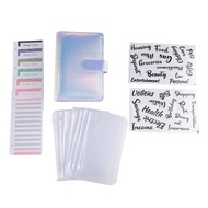 HAPPY TIME-A6 Money Budget Ring BinderCash Stuffing Budget Wallet Planner Binder with Cash Envelope