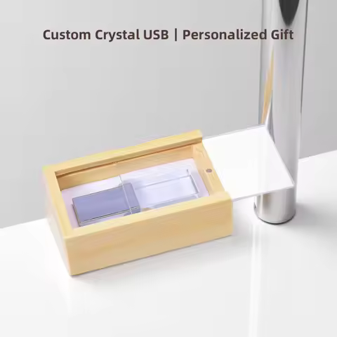 Free Custom Logo Crystal USB Flash Drive 64GB 32GB High Speed Memory Stick 64GB Photography Studio P