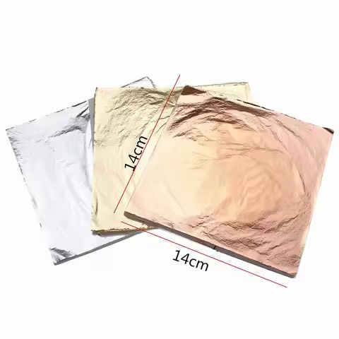14x14cm 100pcs Gold Foil Decor Golden Copper Leaf Cover Leaves Sheets Gilding DIY Art craft paper Ma