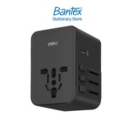 Deli Power Plug Adapter Universal US UK EU USB-C And USB-A Fast Charging 70W Travel