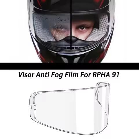 Motorcycle Helmet Visor Patch Film Fit for HJC RPHA 91 Visor Anti Fog Film Replacement Helmet Access