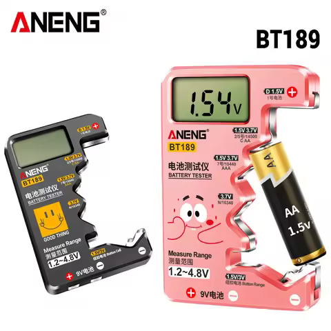 ANENG BT189 Universal Battery Tester for C,AA,AAA,D,N,9V 6F22 Batteries 1.5V 3V Button Cell Battery 
