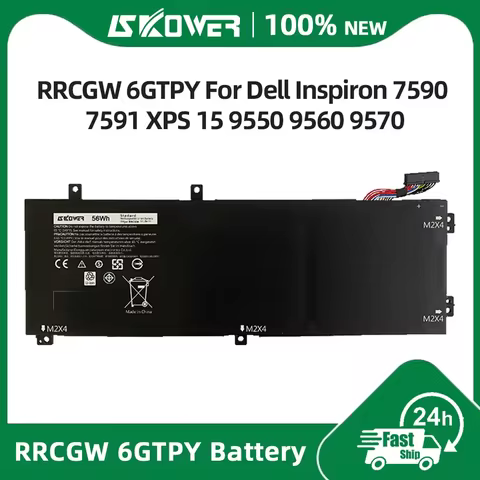 SKOWER 6GTPY RRCGW Battery For Dell Inspiron 7590 7591 XPS 15 9550 9560 9570 P56F Precision 5510 553