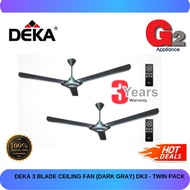 DEKA 3 BLADE CEILING FAN (DARK GRAY) DK3 - TWIN PACK