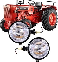 Black Head Lights Assemblies Head lamp Lights with 12v Bulbs Replacement for Mahindra Tractor Lights