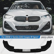 For BMW 2 Series G42 218i 220i 220d 230i Coupe M Sport 2022-2024 Car Front Bumper Lip Splitter Diffu
