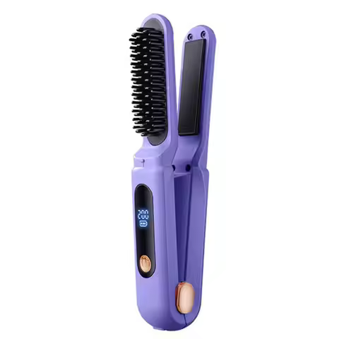 【SELL FAST 】2 In 1 Digital Straightening Comb 3 Temperature Adjustables Hair Flat Iron For Women Fem