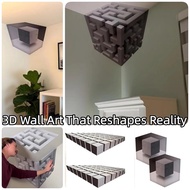 [High Quality] 2PCS 3D Wall Art Illusion Corner Wall Stickers Wall Art That Reshapes Reality Modern 
