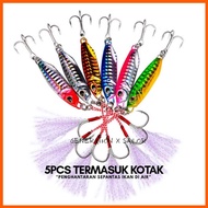 🇲🇾 5pcs Metal jig/micro jig /ultralight jig/slow jig 10g,15g,20g,30g,40g,50g