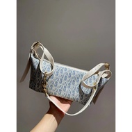 DIOR DIOR Presbyopic Blue D-Journey Hobo Shoulder Bag Lunch Box Bag