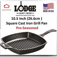 Lodge Square Cast Iron Grill Pan Pre- Seasoned
