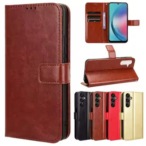 Leather Flip Case For Samsung Galaxy M15 M35 M55 M14 M34 M54 5G M13 M23 M33 M53 Cover Wallet Card Sl