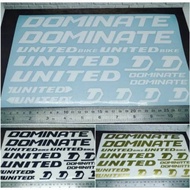 United Dominate Bicycle Cutting Stickers