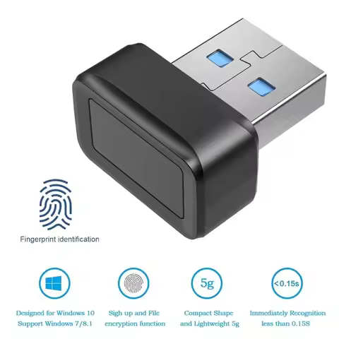 Windows Hello Fingerprint Recognizer for Win10/Win11 with 360 Degree Fingerprint Scanner for Fast On