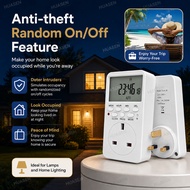 Digital Timer Plug UK 3 Pin Programmable Socket 13A 3000W 20 ON/OFF Programs 7-Day Weekly Timer Swit