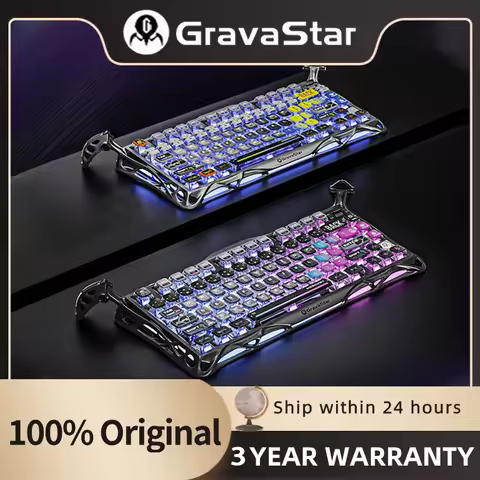 GravaStar Mercury K1 Pro Wireless Mechanical Gaming Keyboard, 75% RGB Custom Mechanical Keyboard