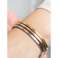 Six-Character Mantra Shurangama Mantra Big Suiqiu Bracelet Women Men's Titanium Steel Bracelet Brace