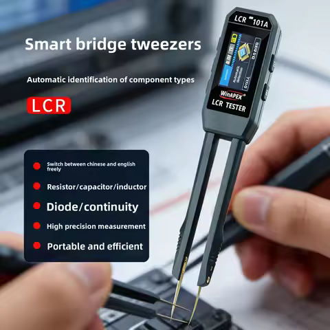 Smart LCR Meter Tweezers Automatic Component Identification Digital ESR Resistance Capacitance Induc