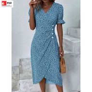 eWalker Geometric collage bubble sleeve dress eWalker-MY