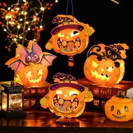 Halloween Pumpkin Lanterns Witch Black Cat Lamps Ghost Festival Handheld Lantern