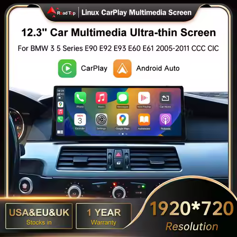 12.3 RoadTop Wireless CarPlay Android-Auto For BMW Series 3 5 E90 E91 E92 E93 E60 E61 CCC CIC Multim