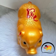 Large Lucky Savings Piggy Bank - Polished Gold Savings Tube - Large Savings Piggy Bank - Feng Shui P