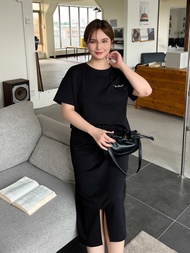 Mập Fashion ( 50 - 90 KG) SET BỘ CHÂN VÁY THUN DA CÁ CAO CẤP MÀU ĐEN