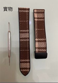 復古 20mm 錶帶 磁扣 啡色 焦糖格仔 strap 適合 Omega Swatch 手錶 size