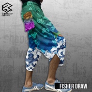 Harem Pants Fisher Draw Fullprint Casual Harem Pants for Men and Women