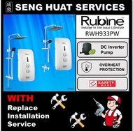🛠️🛠️ FREE INSTALLATION 🛠️🛠️ Rubine RWH-933PW BOOSTER PUMP INSTANT WATER HEATER WITH CLASSICLA CHROME RAIN SHOWER SET